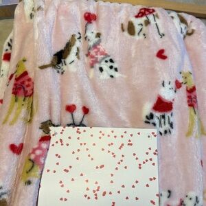 Puppies valentines Plush Throw Blanket